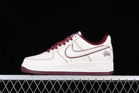 Stussy x Nike Air Force 1 Low Off White Dark Red UN1635-555