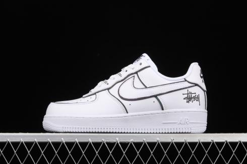 Stussy x Nike Air Force 1 Low White Black đầy màu sắc BQ6425-109