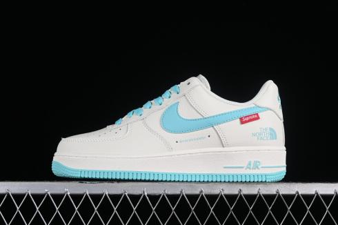 Supreme x The North Face x Nike Air Force 1 07 Low Off White Himmelblå SU2305-007