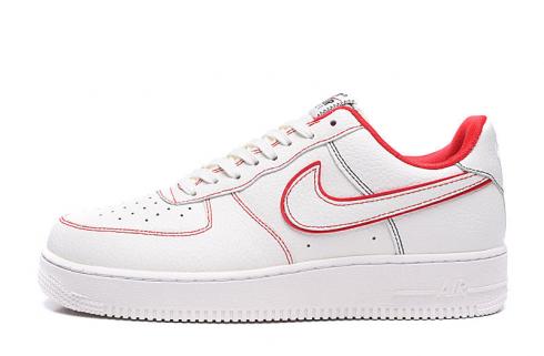 Womens Nike Air Force 1 Low White Orang Red Casual Shoes AO2518-116
