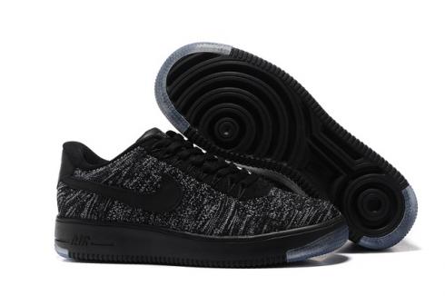 Nike Air Force 1 Ultra Flyknit 低筒黑色深灰色白色 NSW HTM 生活鞋款 820256-001
