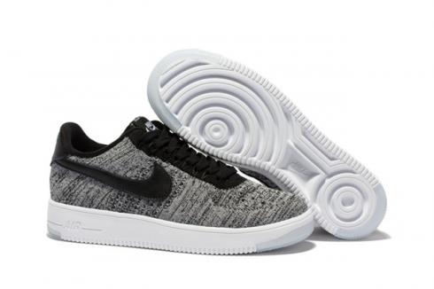 Nike 男款 Air Force 1 Low Ultra Flyknit 亮灰色黑色生活鞋款 820256