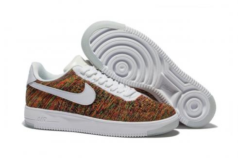Nike Hombres Air Force 1 Low Ultra Flyknit Blanco Oro Multi Color 817419