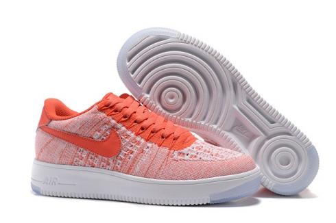zapatos casuales Nike AF1 Flyknit Low Air Force Atomic Pink White para mujer 820256-600