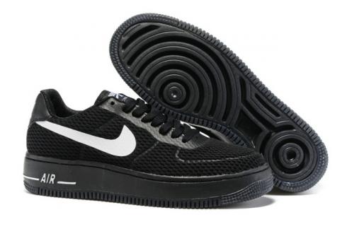 Nike Air Force 1 AF1 Low Upstep BR รองเท้าผ้าใบรองเท้าสีดำสีขาว 833123