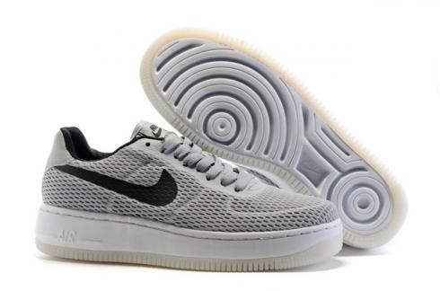 Nike Air Force 1 AF1 Low Upstep BR Zapatillas Zapatos Gris claro Negro 833123