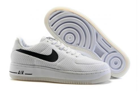 Nike Air Force 1 AF1 Low Upstep BR Baskets Chaussures Blanc Noir 833123