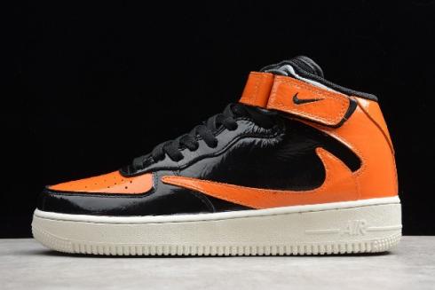 2019 Nike Air Force 1 Mid 07 Đen Cam Trắng 804609 188