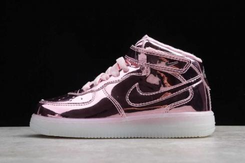 Kids Nike Air Force 1 Mid WB Pink Rose 314197 8300 Til salg