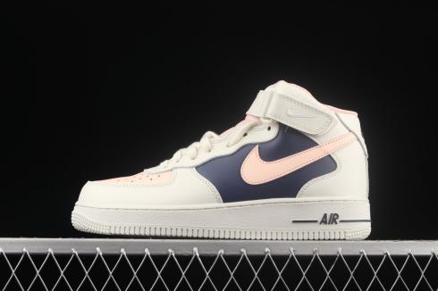 Nike Air Force 1 07 Mid Dark Blue Pink White Buty 315123-128