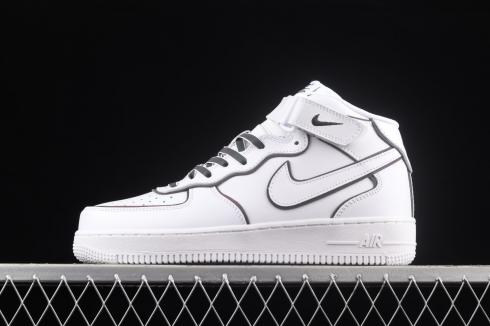 Nike Air Force 1 07 Mid Blanc Noir Chameleon Chaussures 368742-810