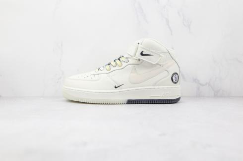 Nike Air Force 1 07 Orta Beyaz Siyah Sarı Ayakkabı CT1989-117 .