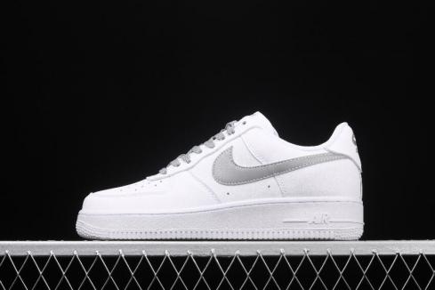 Nike Air Force 1'07 Mid White Silver Reflect Light Running Shoes 366751-606