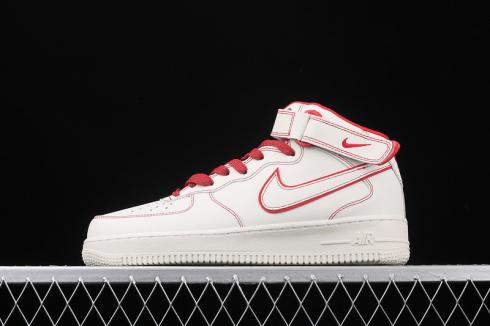 Nike Air Force 1 07 Mid White University Red Chaussures AA1118-010