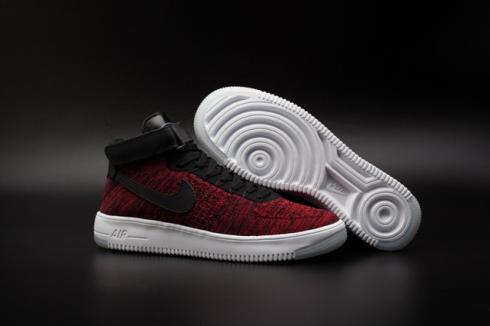 Nike Air Force 1 AF1 Ultra Flyknit Mid University 紅黑白 817420-600