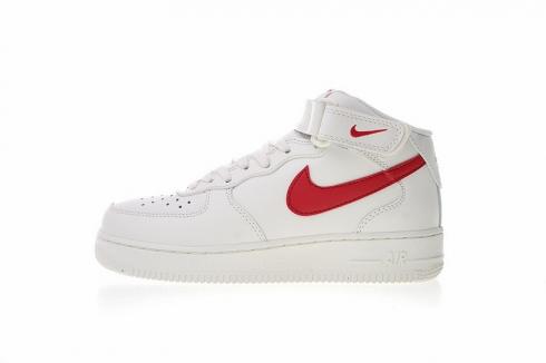 Nike Air Force 1 Mid 07 Bianche Sport Rosse Gloss 314195-126
