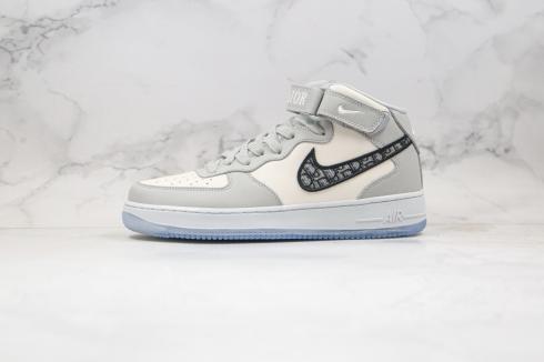 Buty Lifestyle Nike Air Force 1 Mid Dior Szare Białe CT1266-700
