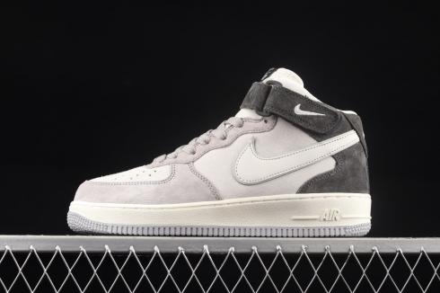 Nike Air Force 1 Mid Grey Black Beige White Shoes DG9158-616