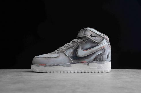 Nike Air Force 1 Mid Grey Black White Topánky CW7582-103