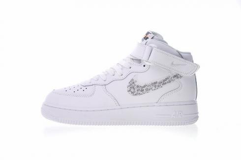 Nike Air Force 1 Mid Just do it Bianche Nere BQ561-100