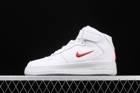 Nike Air Force 1 Mid Retro Prm Weiß-Rot Unisex-Sneaker AO1639-410
