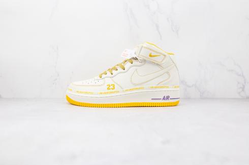 Nike Air Force 1 Mid Bianche University Giallo Viola DW8802-609