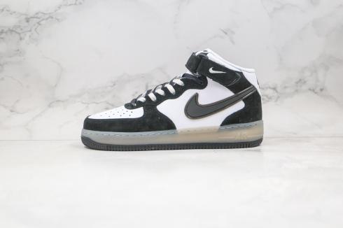 Nike Air Froce 1 Mid 黑曜石白黑灰色鞋 BC9925-101