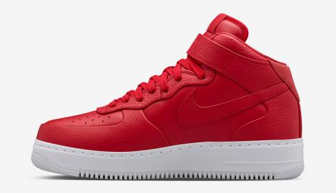 Nike Lab Air Force 1 Mid Gym Red White Mens Basketball Shoes 819677-600