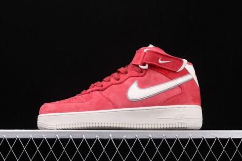 Nike Femmes Air Force 107 Mid Rouge Blanc Chaussures de Course AA1118-008