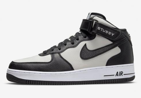 รองเท้า Stussy x Nike Air Force 1 Mid White Black DJ7840-002