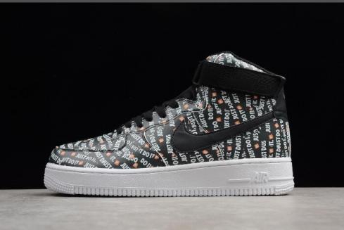 Mens and Womens Nike Air Force 1 High Just Don Black White Orange AO5183 001