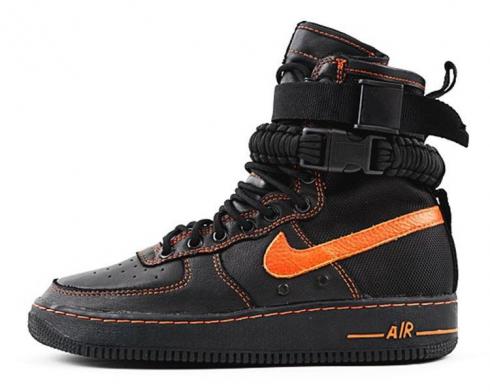 Nike Air Force 1 Boot Field Black Orange Womens Shoes 816771-991