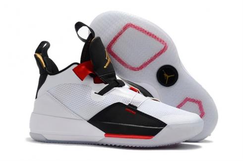 Nike Air Jordan 33 Retro Hombre Zapatos BV5072-100 Blanco Negro Rojo