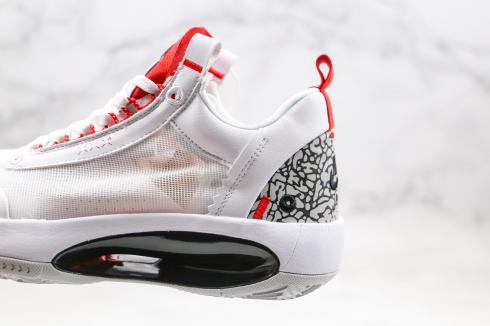 Air Jordan 34 XXXIV Low White Cement Black University Shoes CZ7747-101