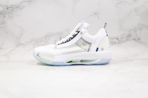 Air Jordan 34 XXXIV Low White Green Blue Basketball Shoes CZ7747-016