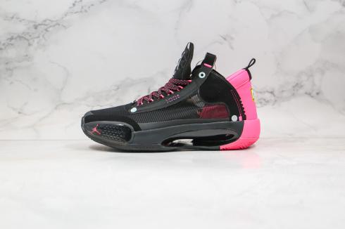 Air Jordan 34 PF Floral Siyah Gümüş Pembe Basketbol Ayakkabıları BQ3318-013,ayakkabı,spor ayakkabı