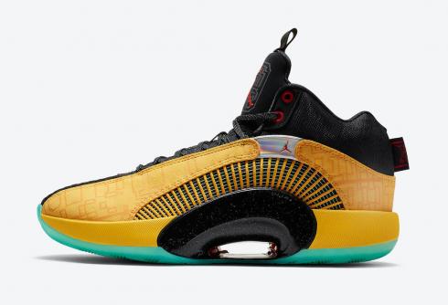 Air Jordan 35 Dynasties Yellow Green Black Basketball Shoes DD3044-700