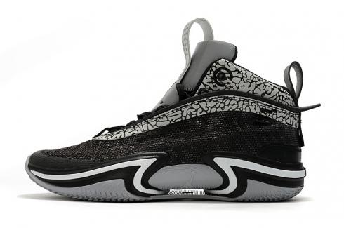 2021 Nike Air Jordan 36 Negro Gris Cement Blanco