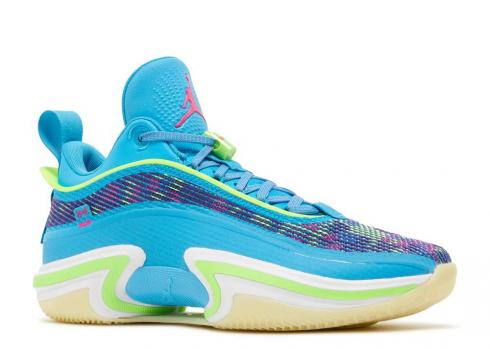 Air Jordan Luka Doncic X 36 Low Laser Blue Prime Electric Purple Green