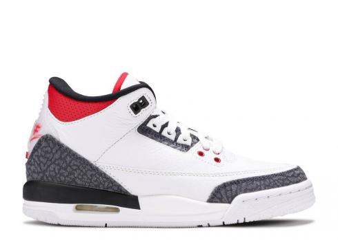 Air Jordan 3'lü Takım Gs Ateş Kırmızı Japonya Özel Beyaz Siyah DB4169-100,ayakkabı,spor ayakkabı