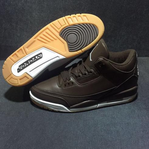 Nike Air Jordan III 3 巧克力棕色男士籃球鞋皮革
