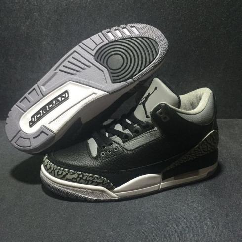 Nike Air Jordan III 3 Crack Gris Cymbidium Sinense Hommes Chaussures de basket-ball Cuir