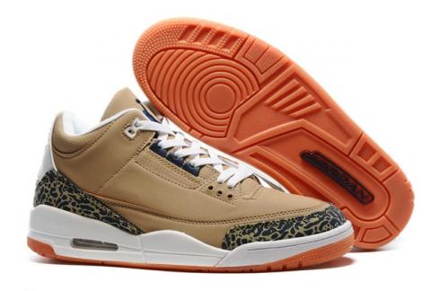 Nike Air Jordan III 3 Retro Bronze Brown Black White Orange Men Basketball Shoes 136064-160