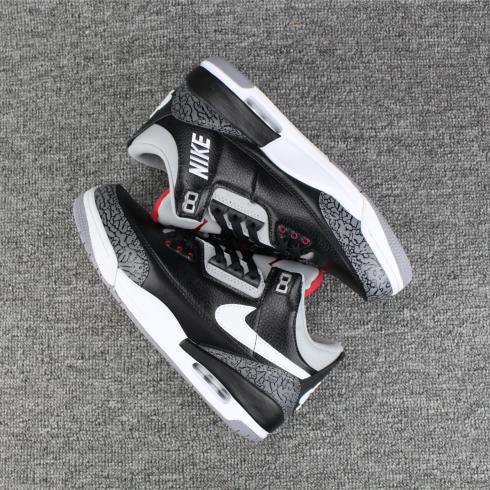 Nike Air Jordan III 3 Retro Hombre Zapatos De Baloncesto Negro Gris