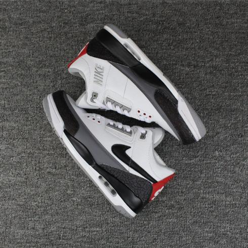 รองเท้าบาสเก็ตบอล Nike Air Jordan III 3 Retro Tinker White Black Red Special