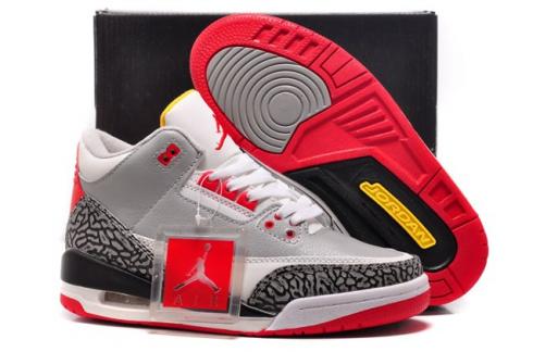 Nike Air Jordan III 3 Retro Feminino Sapatos Cinza Branco 136064