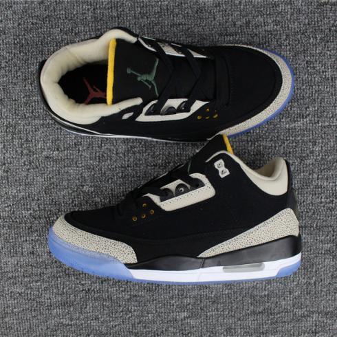 Nike Air Jordan III 3 Retro รองเท้าผู้ชายสีขาวดำ