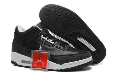 Nike Air Jordan III Retro 3 Hombres Zapatos Negro Blanco 136064