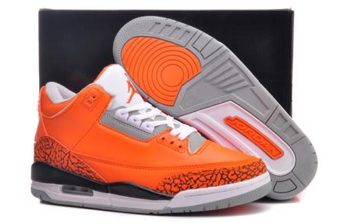 Nike Air Jordan III Retro 3 Herrenschuhe Orange Grau Weiß Schwarz 136064