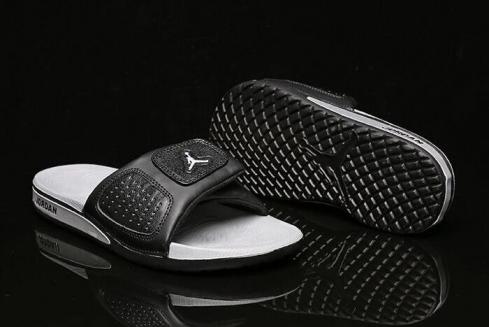 Nye Air Jordan Hydro 3 III Retro sorte sølv sandaler 854556 001 Gratis forsendelse